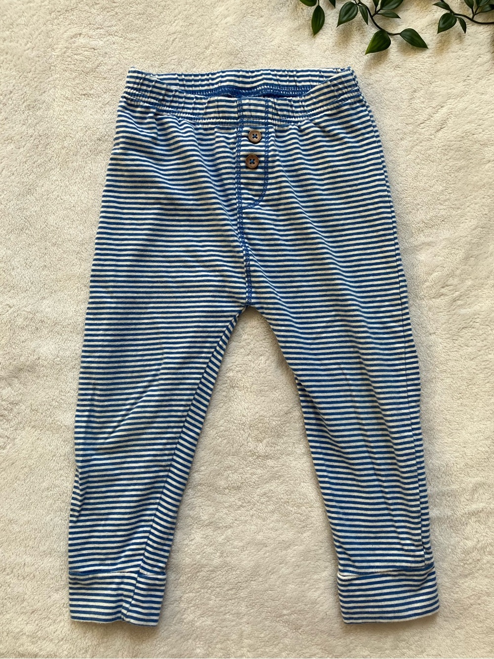 Carter’s Simply Joys 24M Blue Stripe Cotton Jogger Pants Toddler Unisex VGUC